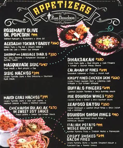 rue bourbon makati|rue restaurant menu.